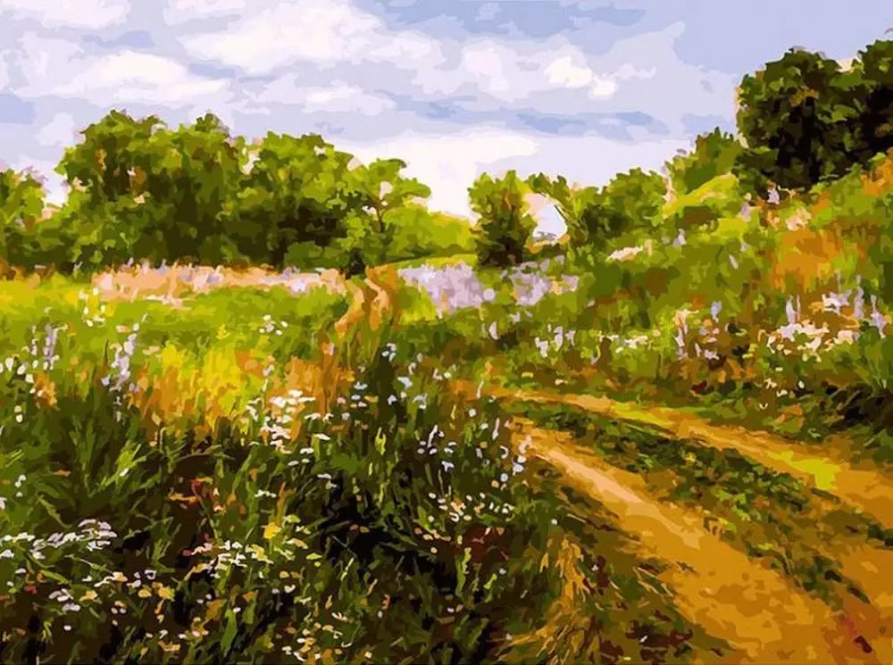Картина по номерам "Дорога детства" 30x40 см Белоснежка 387-AS | Дом и сад