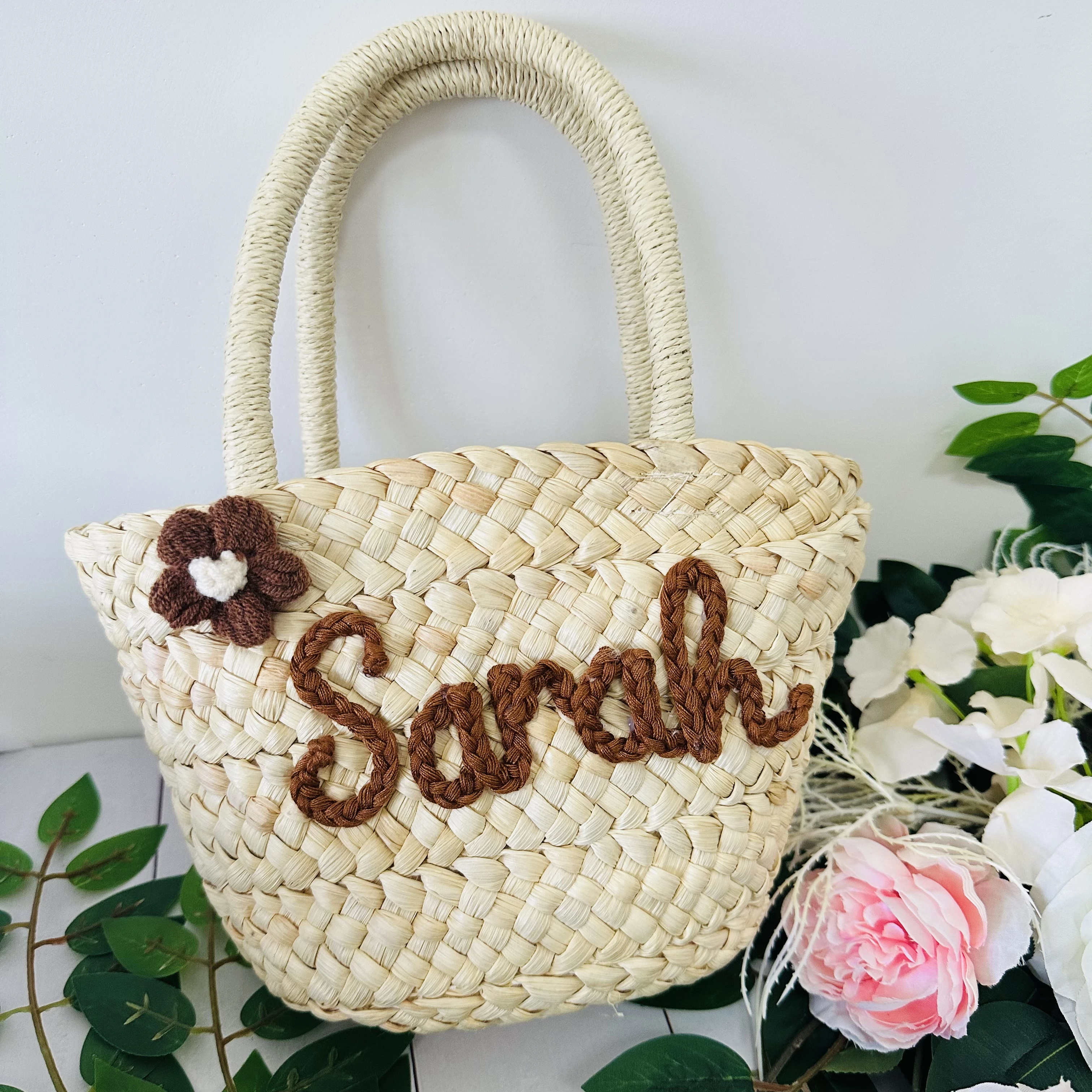 Straw Bags Personalized Wedding Guest Gift Monogrammed Bag Bridal Shower Bags,Beach Bag, Straw tote, Embroider