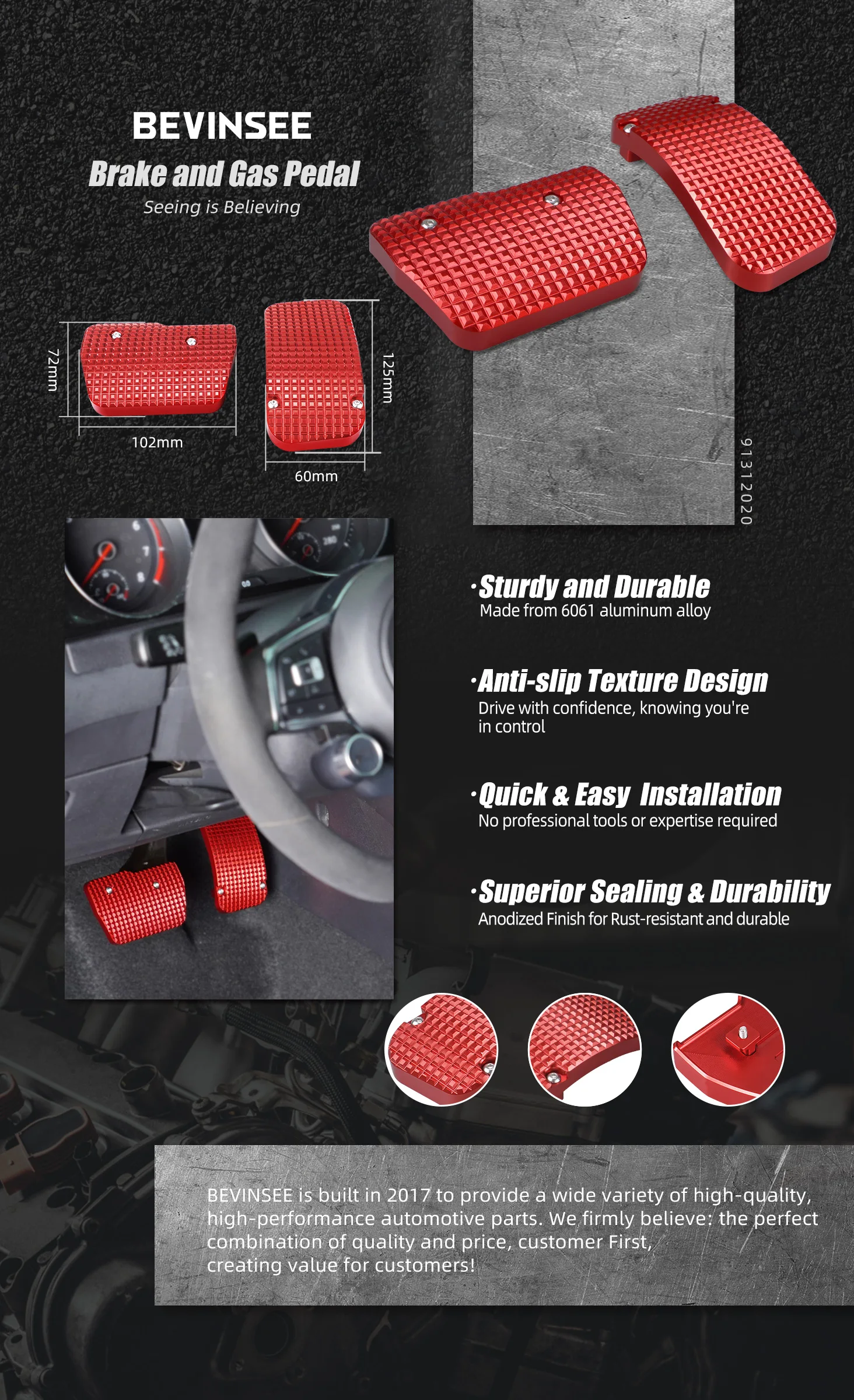 Für Automatikgetriebe-Brems- und Gaspedalabdeckung, für VW Golf 7, für Audi A3 RS3 8V, für SEAT Leon 5F, für Skoda Octavia 3 5E – Detail 1