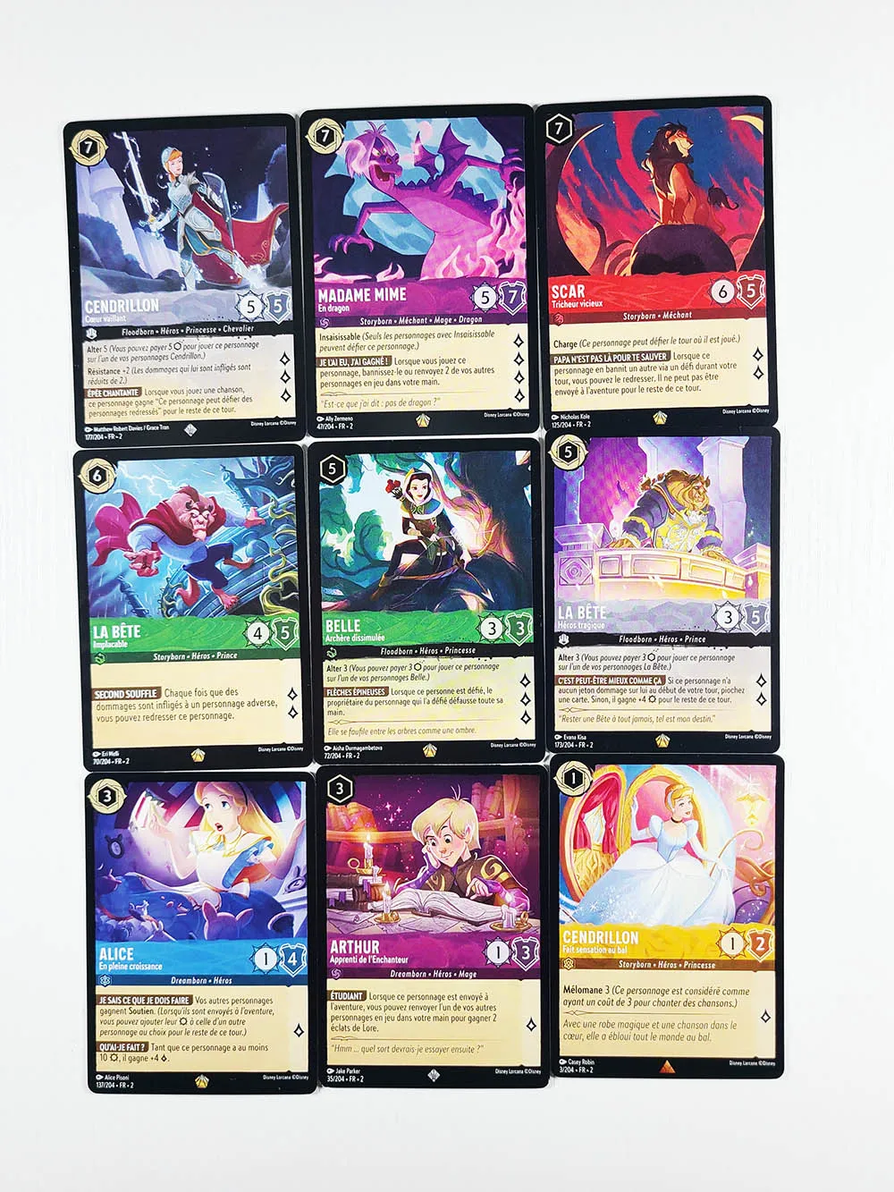 Lorcana Capitolo 2 Rise Of The Floodborn Nonefoil French -Alice Arthur Belle Snow White Tcg Game Cards Proxy