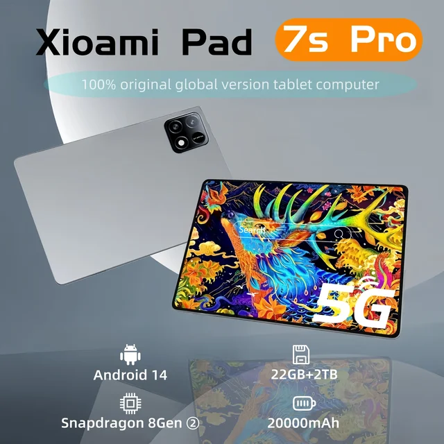 2025 NEW Original MI Pad 7/7s Pro Tablet 11inch Snapdrago8gen2 HD 4K Android 14 22GB+2T 20000mAh 5G Dual SIM WiFi GPS Tablet PC