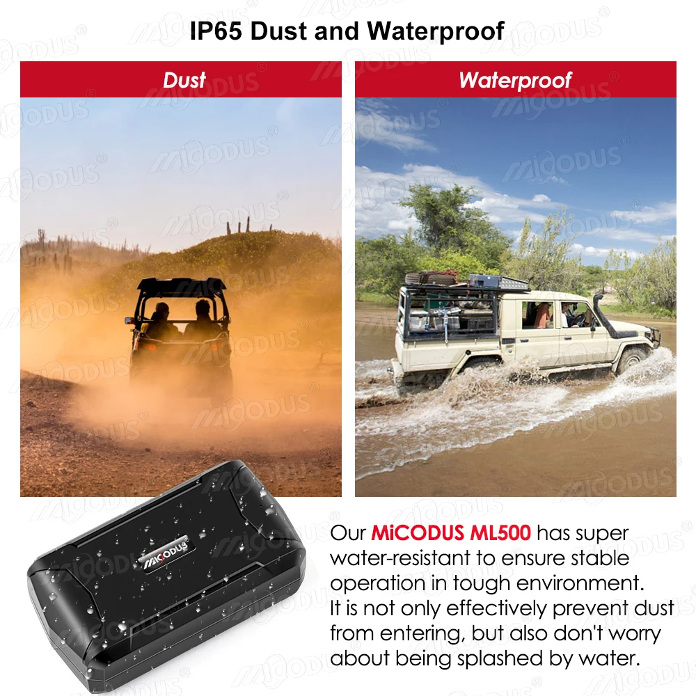 Magnetic 5000mAh GPS Tracker Car Tracker MiCODUS ML500 Temperature GPS Locator Vibrate Drop Alert Lifetime APP — view 5