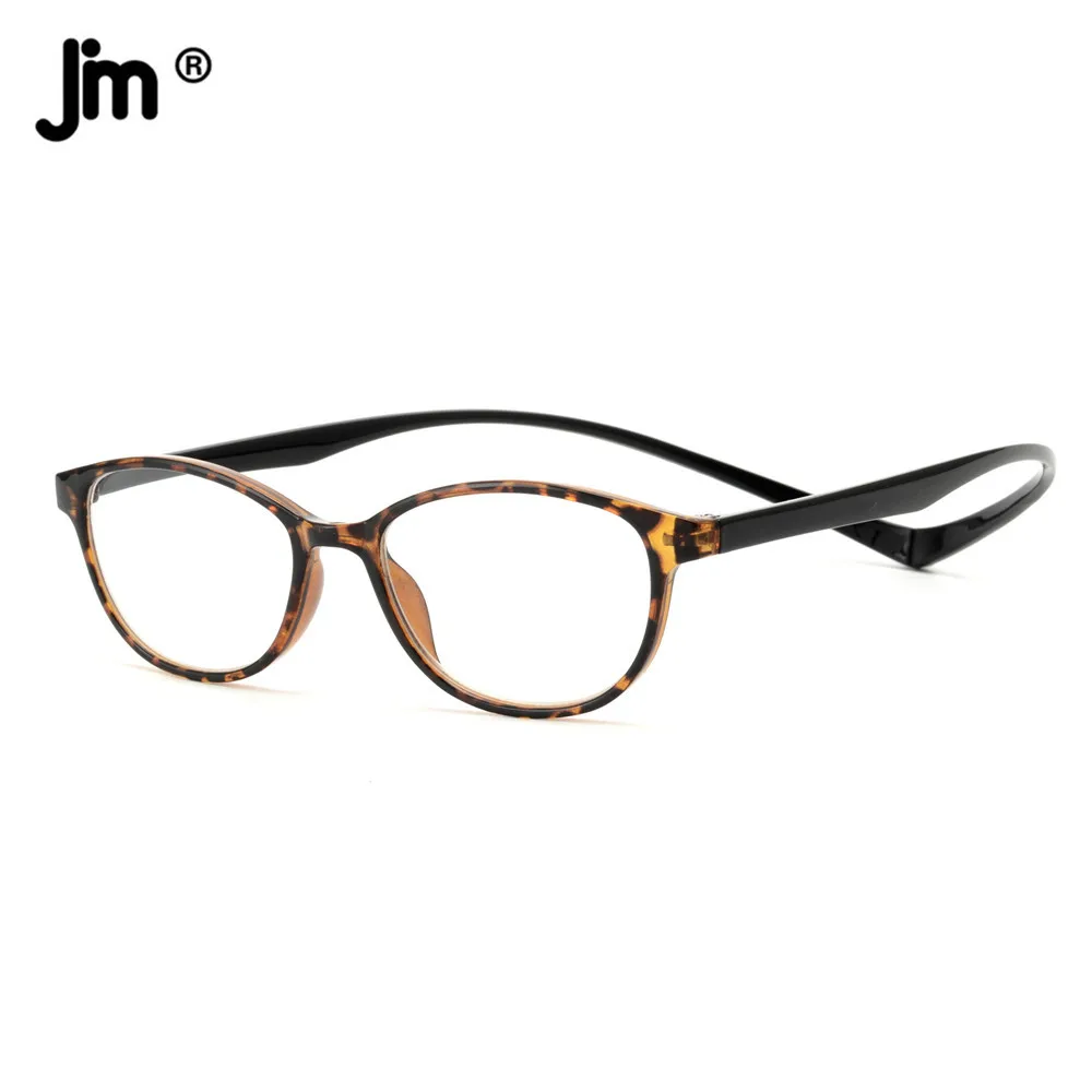 JM Magnet Temple Blue Light Round Reading Glasses for Men Women Vintage Diopter Magnifier Presbyopic Glasses