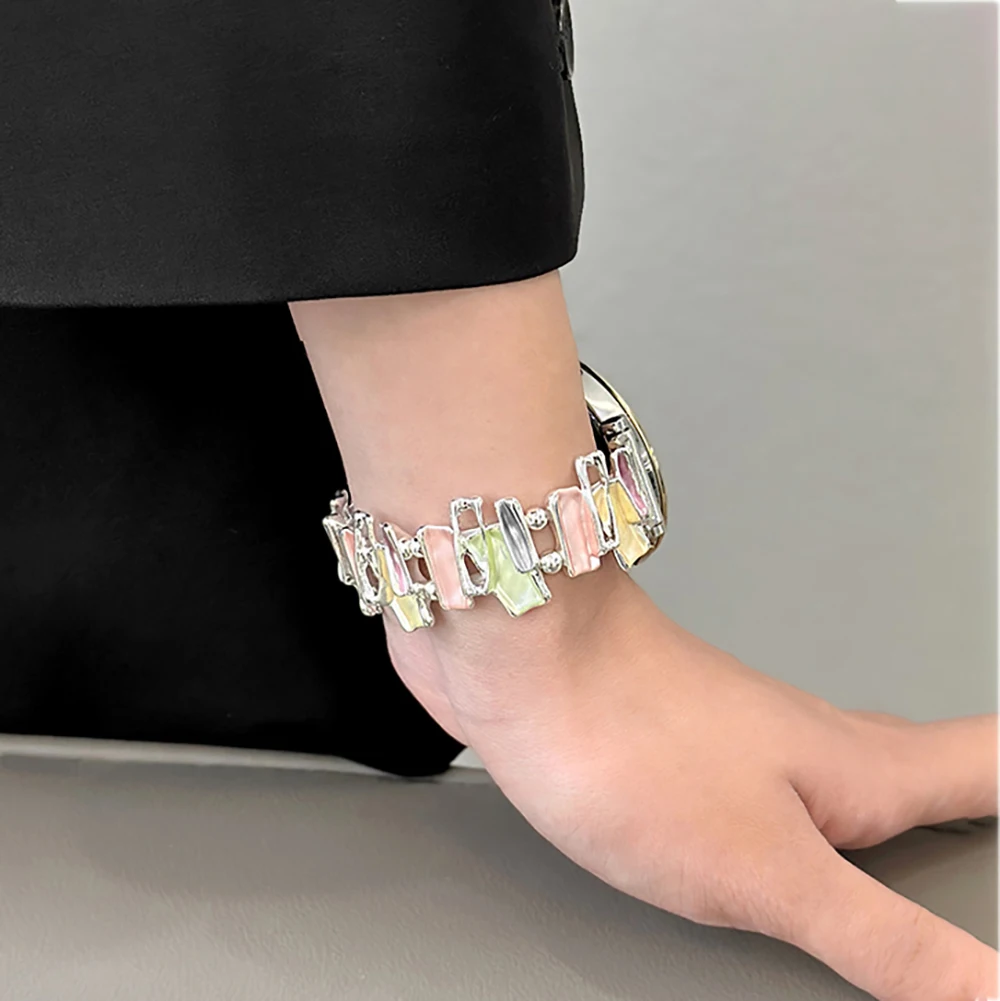 Monet Garden Rainbow Diamonds Elastic Wrist Bracelet