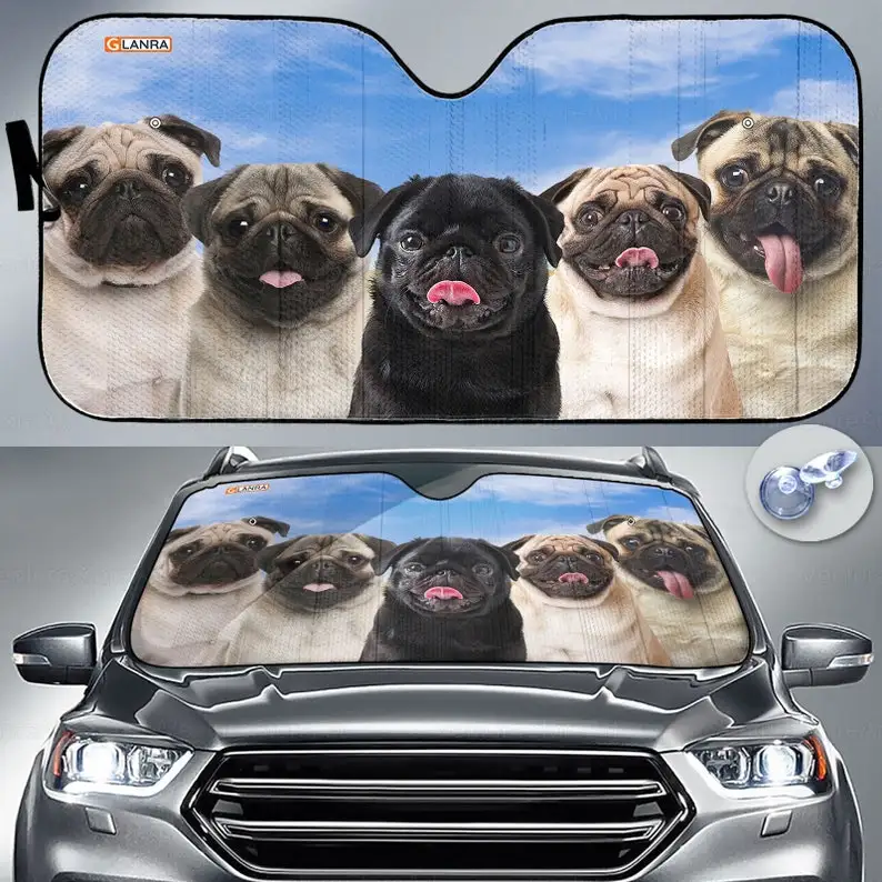 

Pug Car Sunshade, Dog Windshield Sunshade, Auto Sunshade For Car, Pug Car Decoration, Husband Gifts, Car Sun Protector, PHT18220