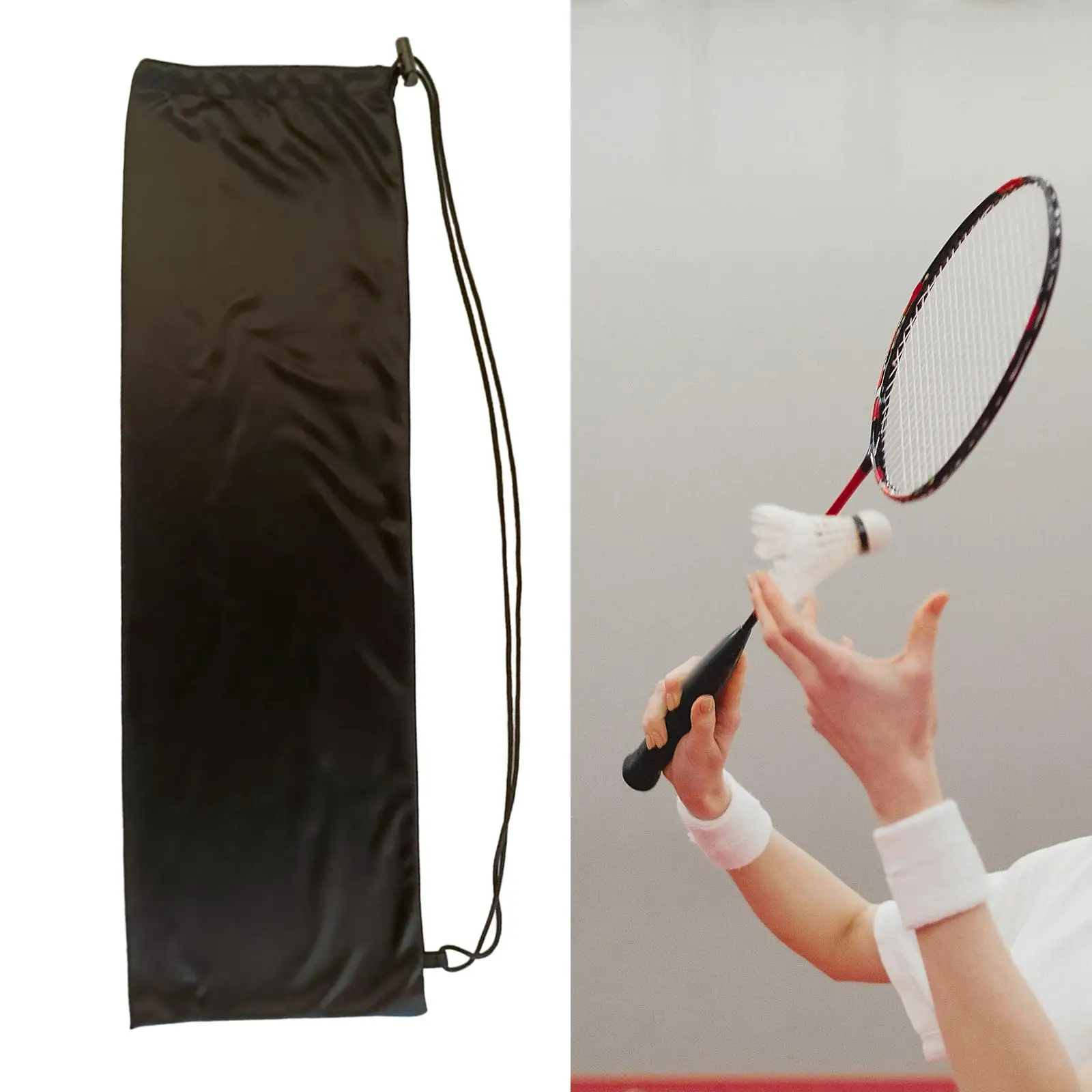 Badminton Racket Bag Protective Cover Dustproof Storage Bag Flannel for Outdoor Sports