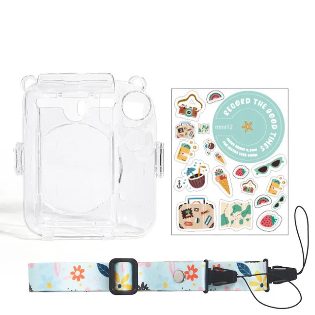 Funda transparente para cámara Fujifilm Instax Mini 12, bolsa de transporte  protectora con correa para el hombro, bolsa de almacenamiento