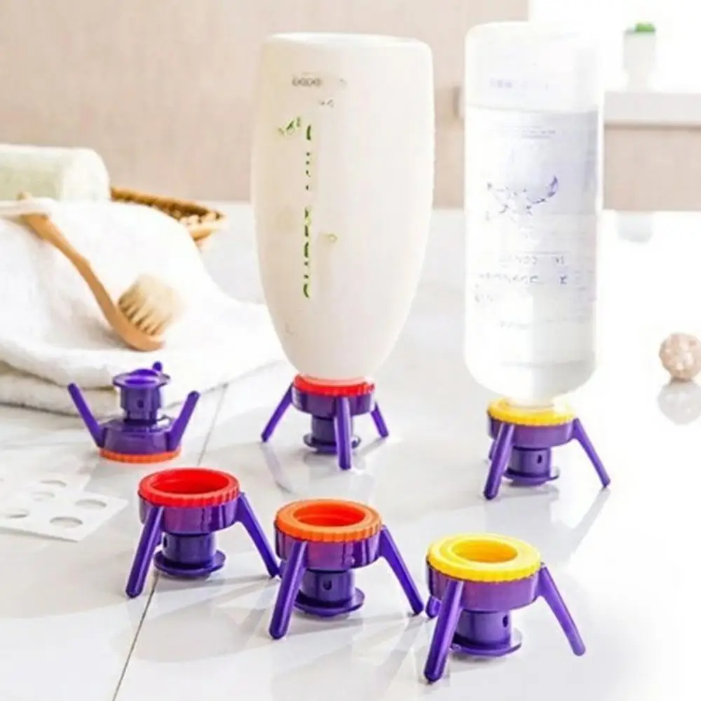 2/6Pcs Inverted Bottle Cap Tripod Stand Upside Down Stand Cover Bathroom  Shampoo Bracket Holder Liquid Bottle Emptying Gadgets