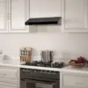30"Under Cabinet Range Hood,  Range Hood with 4 Speed Fan, Black Stainless Steel & Tempered Glass R 2