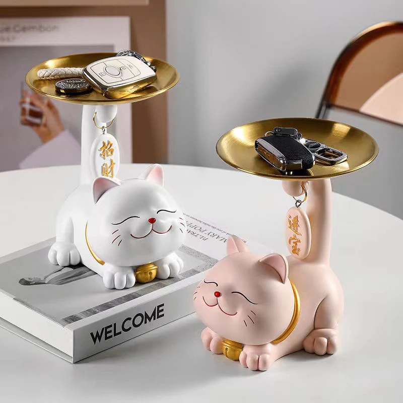 The Chic Cat Metal Key Tray by KittyNook Cat Co. serves as a chic cat key caddy and entryway organizer.