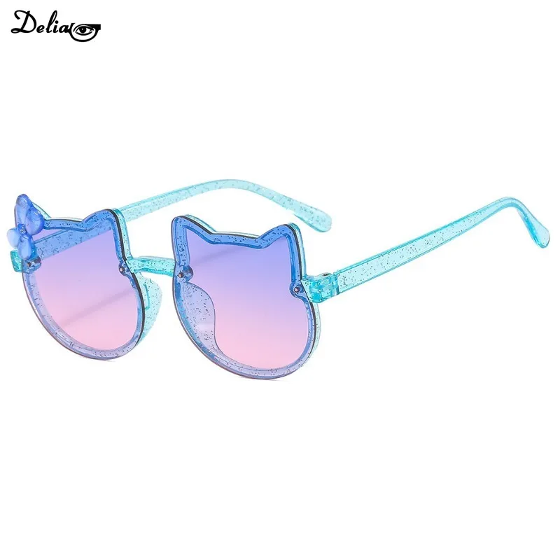 Summer Children Cute Kitty Sunglasses Acrylic Bow Outdoor UV Protection Sun Glasses Baby Girls Classic Kids Boy UV400 Eyewear