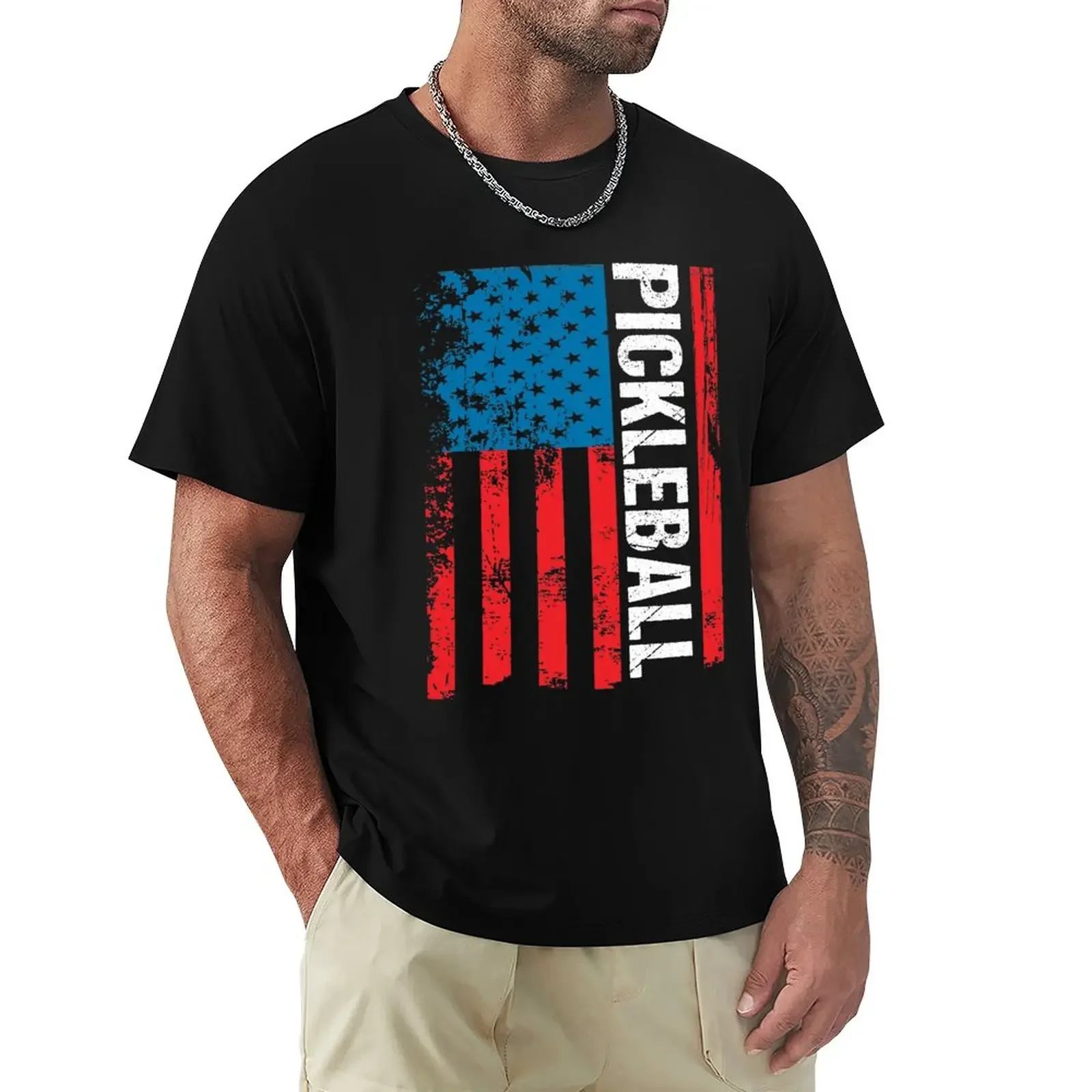 

USA Flag Pickleball | Pickleball Gifts clothing Dad Grandpa Gifts fo T-Shirt
