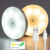 Luz Nocturna LED Recargable con Sensor de Movimiento USB