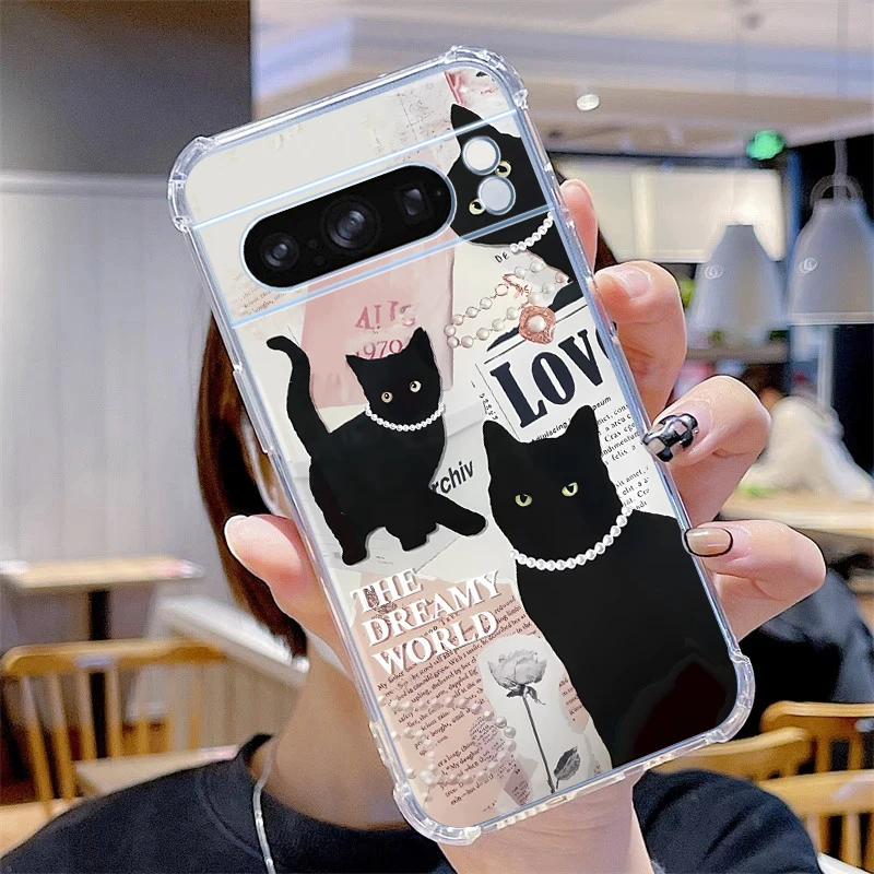 Cold Cat Design Transparent Phone Case