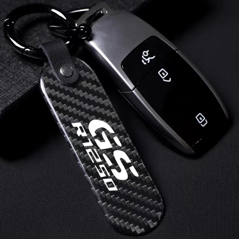 MotorcycleKeyChainKeyRingCarbonFiberKeychainForBMWR1250GS
