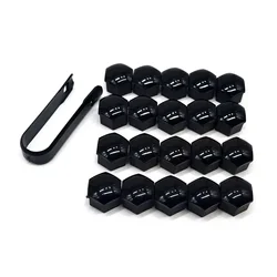 20 - Piece Car Wheel Nut Protection and Decoration Caps - Anti - Rust Bolt Covers - 21MM (Black)