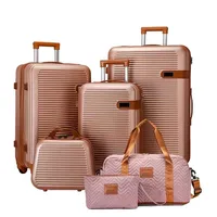 Ensemble de bagages 4 pièces : valise à main approuvée par TSA 20/24/28 pouces + trousse de toilette de 12 pouces - 360 °   Voyage de vacances à roulettes silencieuses 6