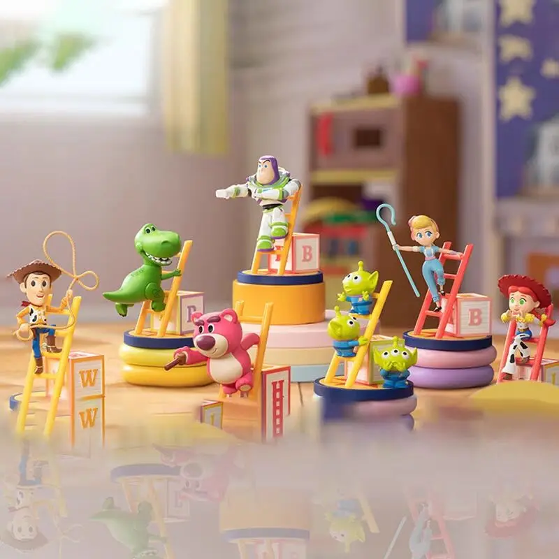 Genuine Disney Toy Story Mania Stair Climbing Series Blind Box Large Ladder Strawberry Bear Birthday Pendant Model Toy Gifts