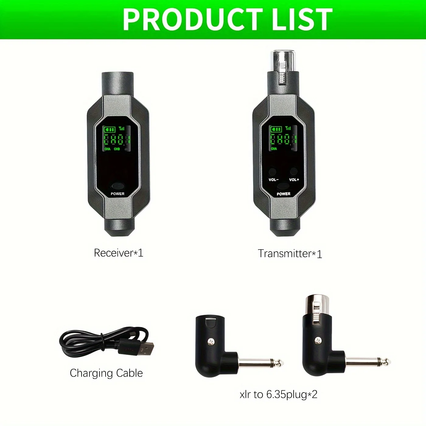 Wireless Microphone UHF Wireless Microphone Converter XLR Transmitter and Receiver Wireless System for Dynamic