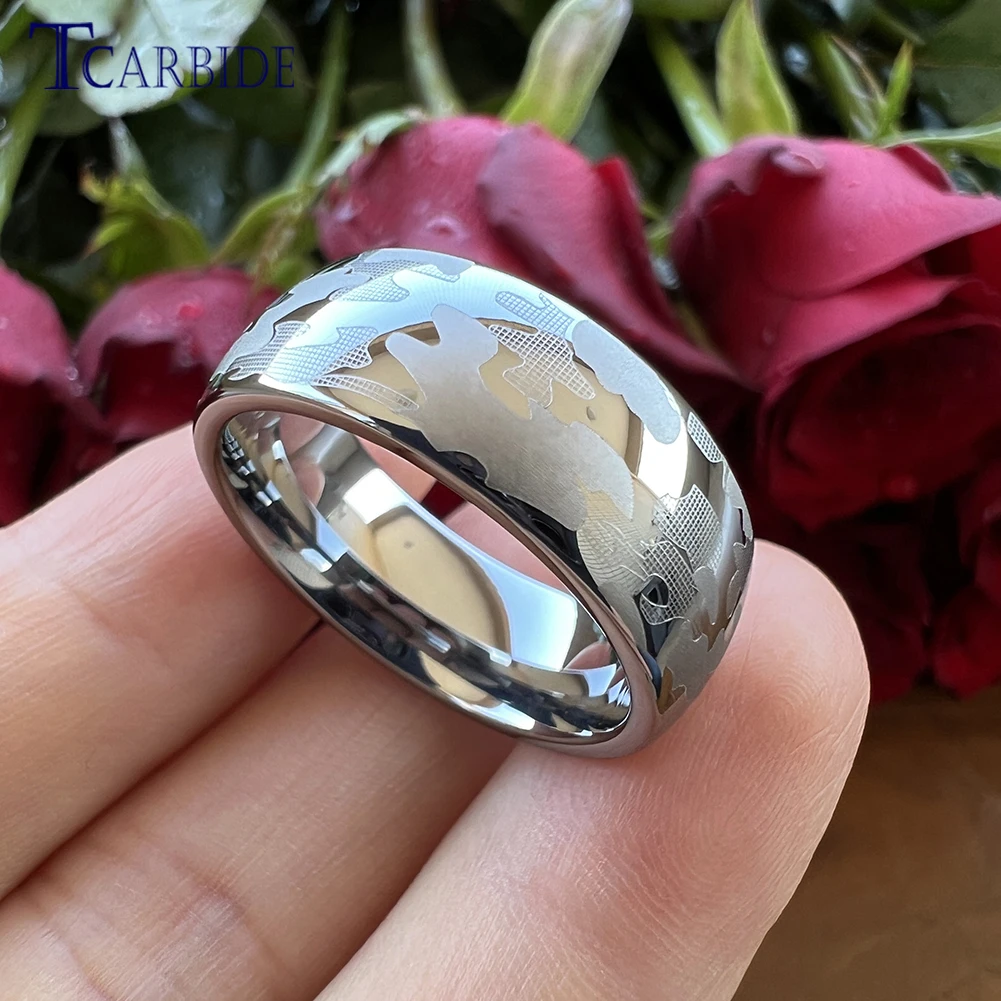 Dropshipping 6mm 8mm Fashion Jewelry Tungsten Laser Engraving Ring Men Women Great Engagement Wedding Band Full Sizes In Stocks