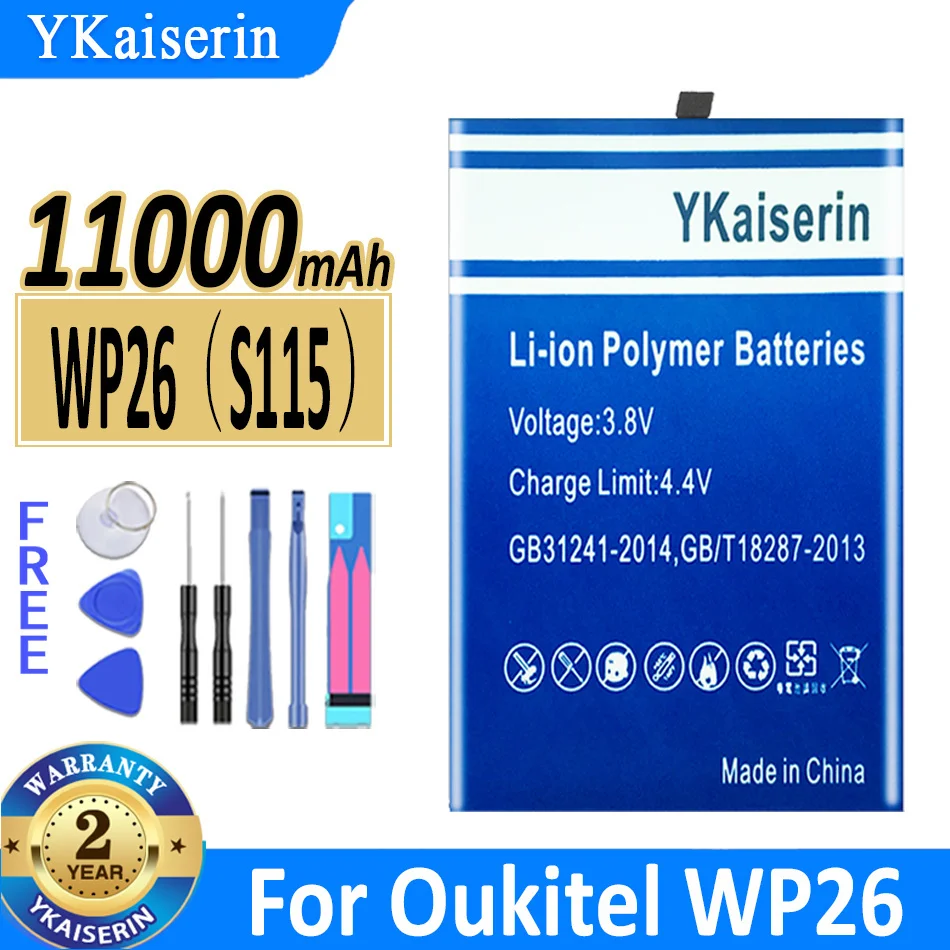 

11000mAh YKaiserin Battery WP26 (S115) For Oukitel WP26 Bateria