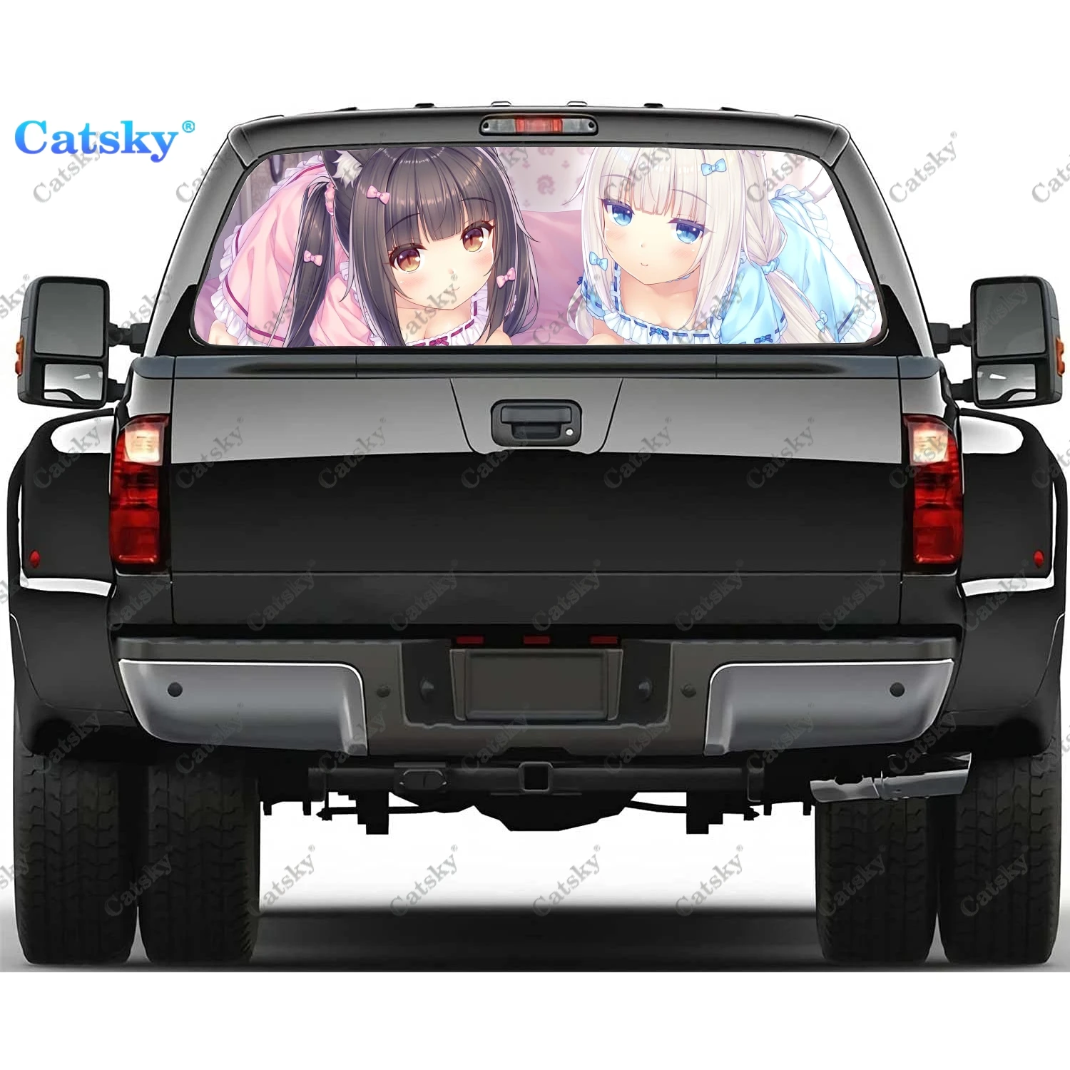 

NEKOPARA anime Window Decal Sticker Graphic PVC Material Truck Sticker Perforated Vinyl Universal Sticker