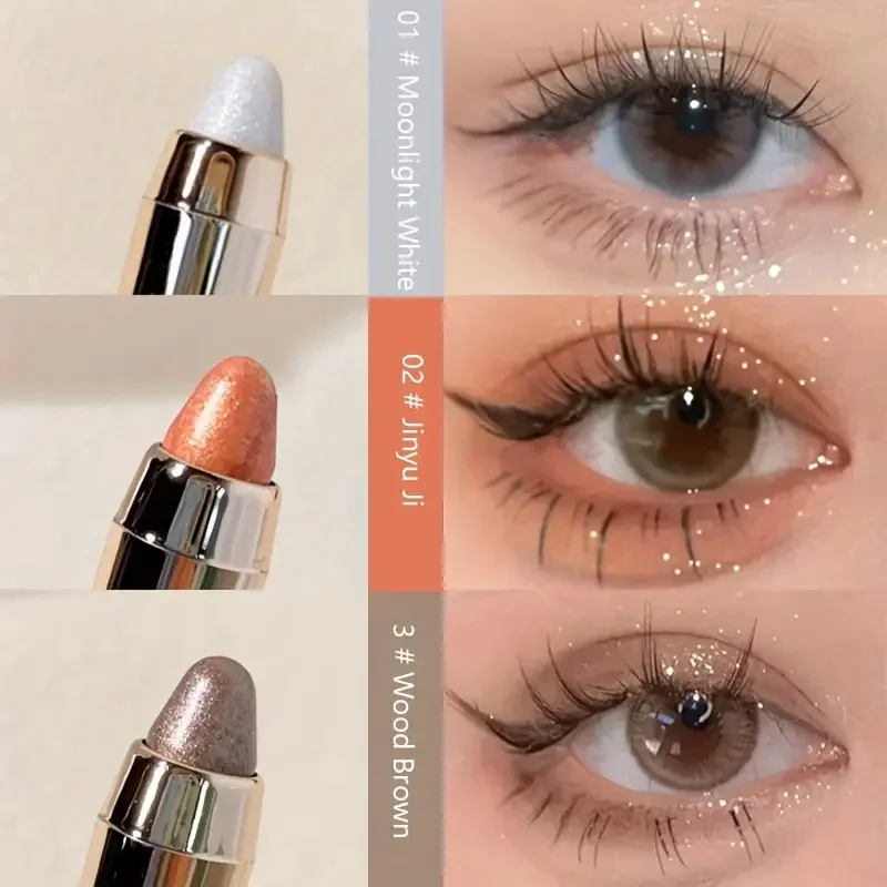 Double-sided eyeshadow stick glitter highlighter brightening pens with pearly glitter matte finish eye shadow liner combinations eyeshadow stick eye makeup set eyeshadow pen