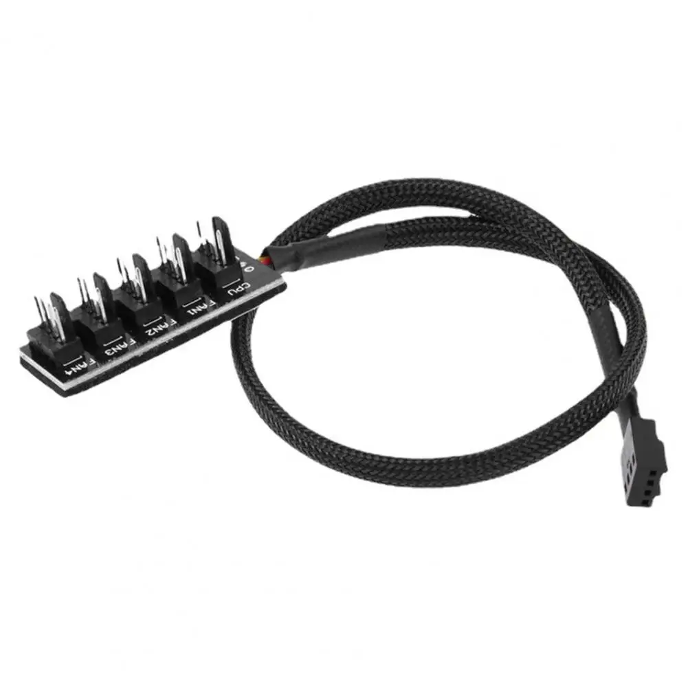 

PWM Fan Splitter 1 to 4/5 4Pin Nylon Mesh CPU Fan Adapter Power Extension Cable for Desktop