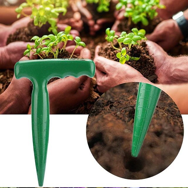 Zöld Lyukú Lyukasztó Talaj Állítható Gép Csemete Transzplanter Perforátor Vetőmag Húsos Növények Vágó Kerti Kellékek