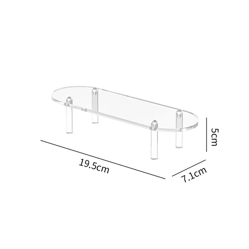 מדף תצוגה אקרילי עם פינות מעוגלות, מדף תצוגה לקפקייקים, בושם ותכשיטים, מדפים שקופים לאחסון וארגון
