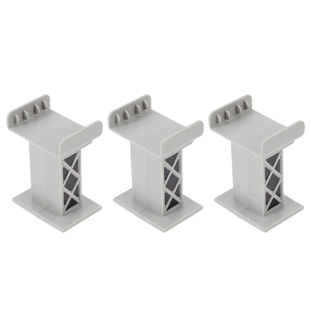 

3 Pcs Train Track Pier Simulation Bridge DIY Model Railway Accessories Support Decorative Plastic Pretend Playing Toy