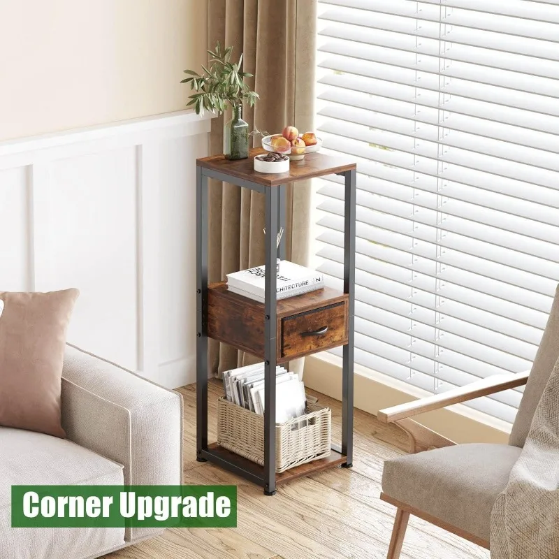 Tall Plant Stands Indoor, 3 Tier Plant Table with Fabric Drawer , Corner Stands for Indoor Plants Multiple