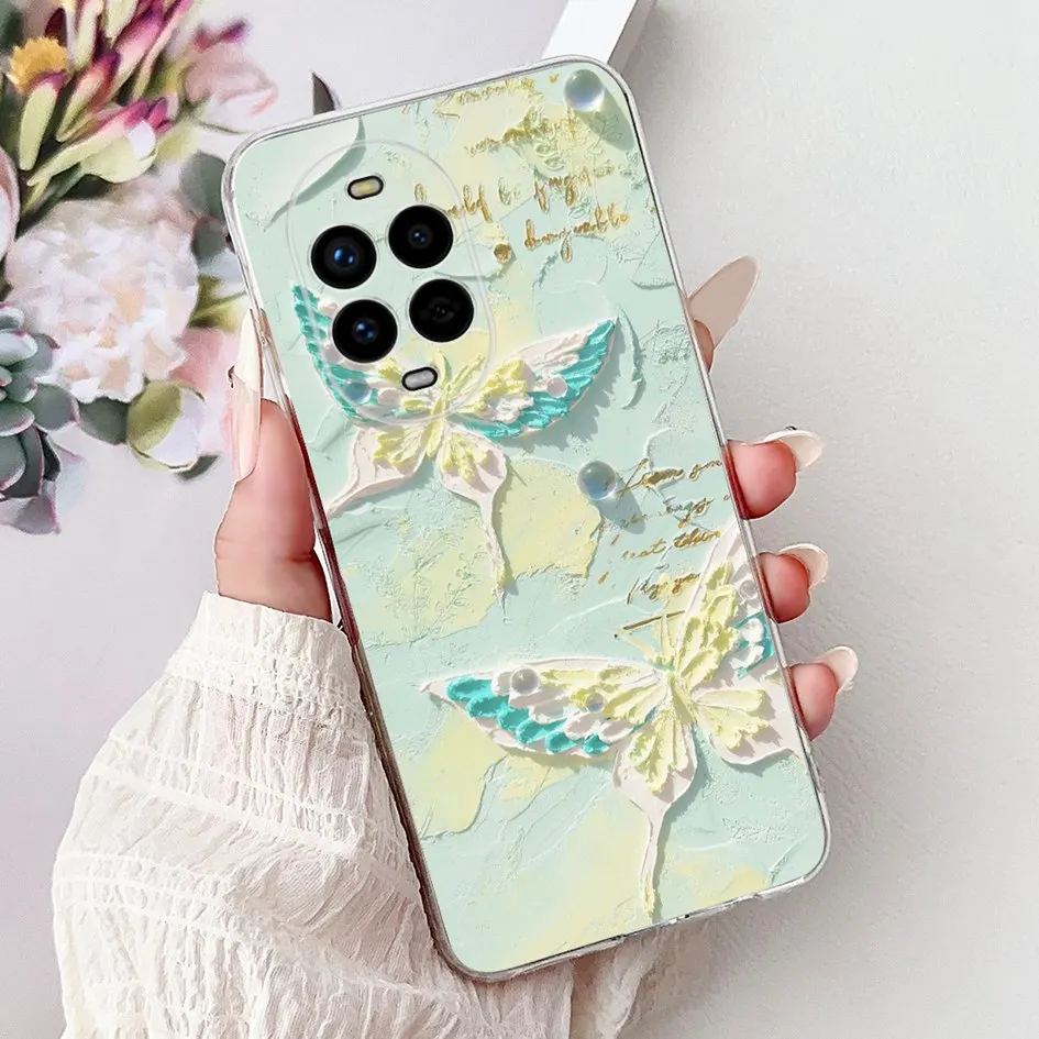 Floral Butterfly Soft Silicone Phone Case - Clear Protective Cover