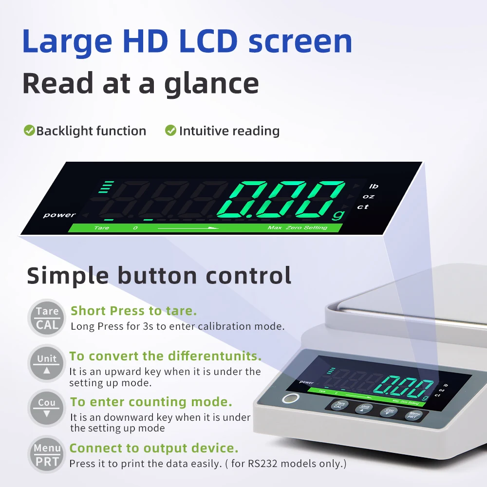 MK series Electronic Balance Scale High-precision Scale 0.01g/10Kg, 0.1g/5Kg