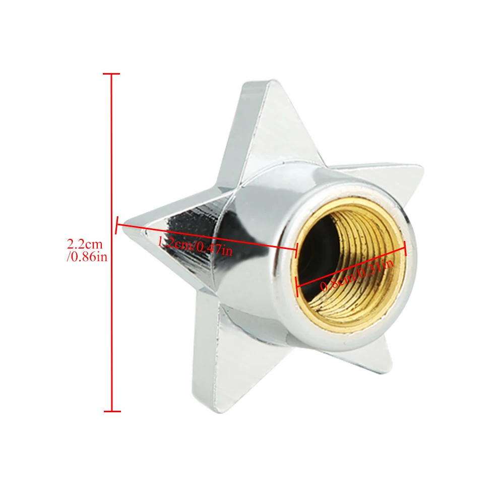 4개/세트 타이어 밸브 캡 범용 오각형 모양 휠 타이어 에어 밸브 스템 캡 먼지 커버