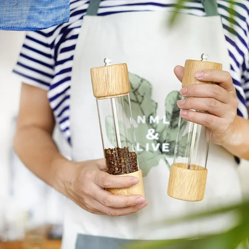 1pcs Pepper Grinder Transparent Salt and Pepper Mill Salt Grinding Ceramic Core Multipurpose Cruet Kitchen Tools