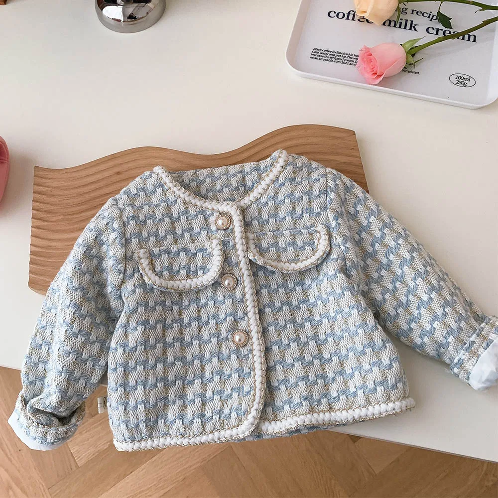 

Hot Selling Girls Coats Plaid Spring 2023 Kids Clothing Valentines Day Princess Children Outerwear Jackets