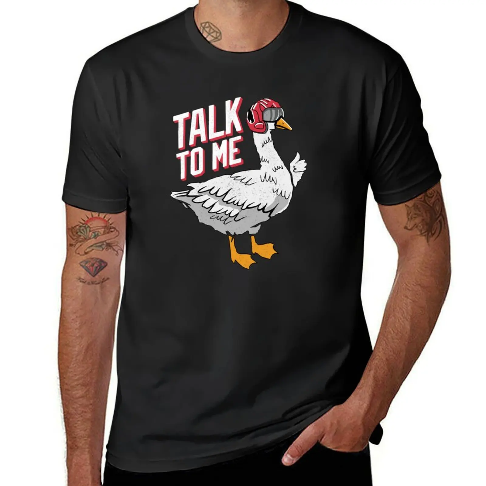 

TOPGUN Talk to me goose design T-Shirt quick-drying new edition tops t shirt men