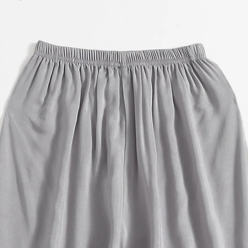 Women's summer loose and versatile trendy casual pants, wide leg sleeping pants, lantern pants, gray pants 4