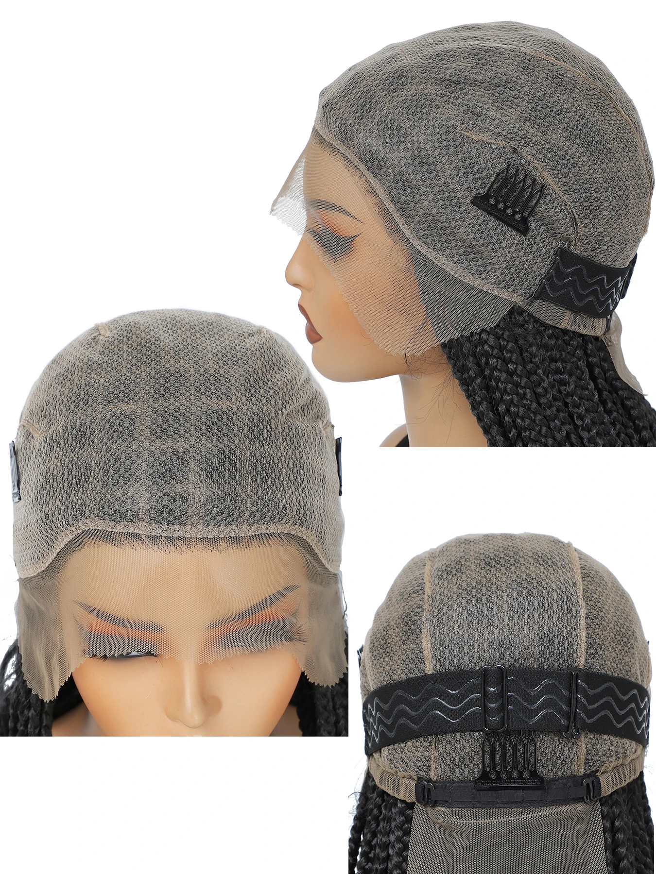 30 Inch Full Lace Braided Wig Knotless Free Boxed Braided Wig Suitable For Girls Synthetic Lace Frontal for All Skin Tones Squar