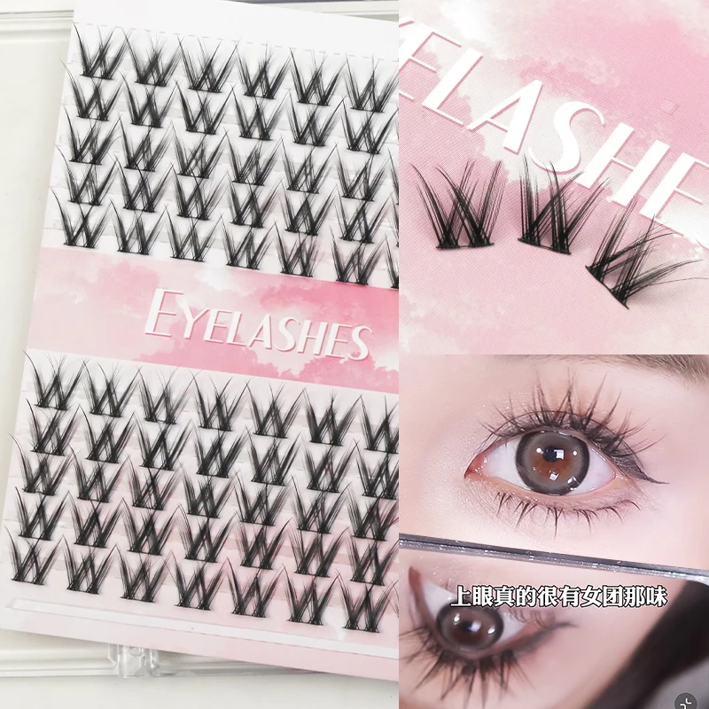 

60 Clusters Eyelashes Natural False Lashes 3D Manga Lashes Y2K Winged Natural Realistic Cat Eye Eyelash Extension
