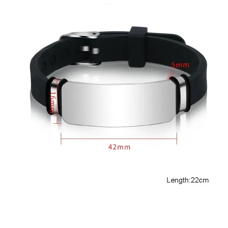 Personalized Medical Alert ID Tag Bracelet Sport Adjustable Bracelets Allergy ICE SOS Wristband for Men Woman