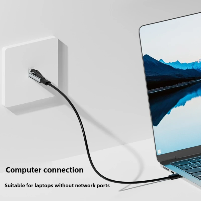 USB C 여성용-남성용 RJ45 기가비트 이더넷 어댑터 1000Mbps 고속 전송 RJ45 네트워크 컨버터 (맥북, PC, 노트북, 휴대폰용)