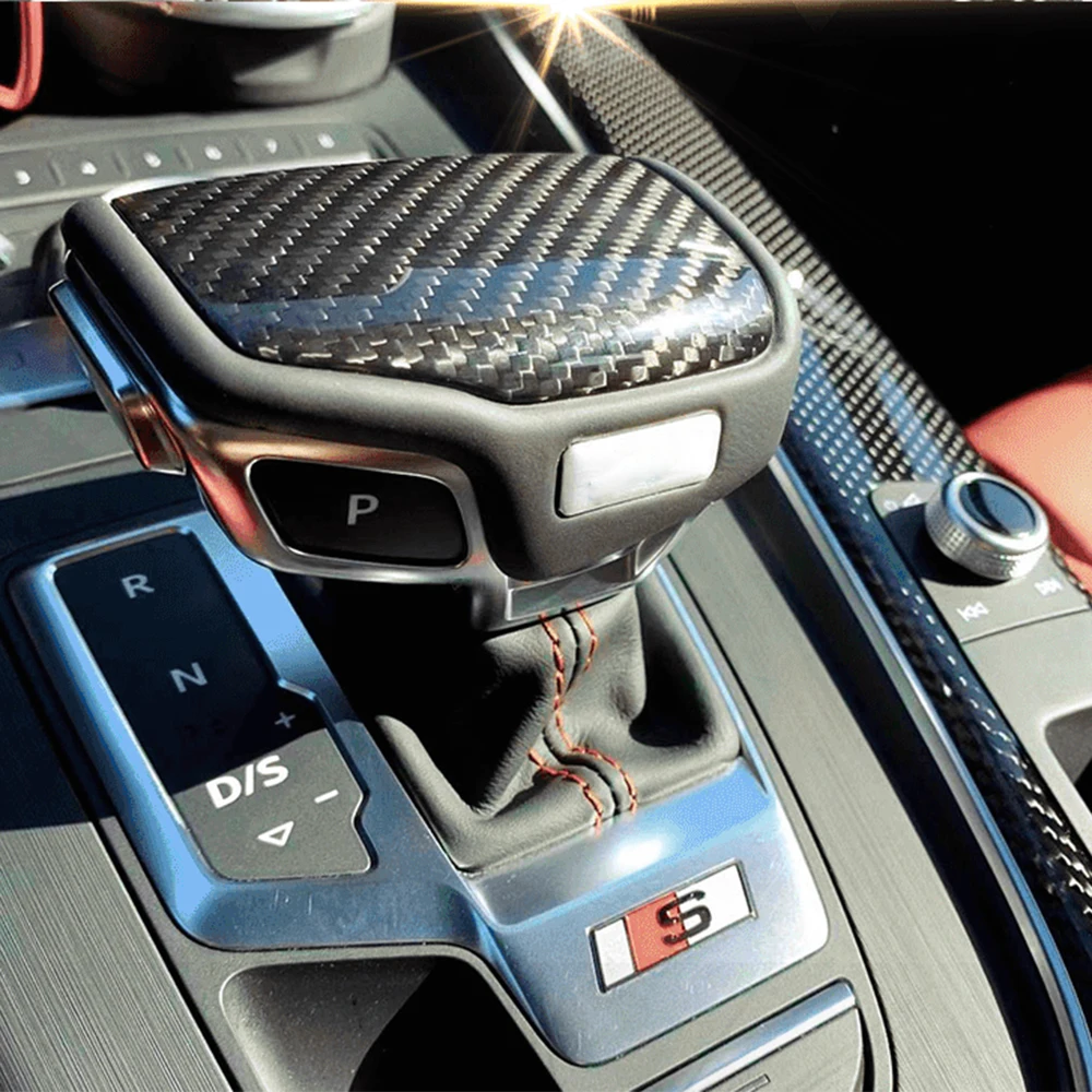 ZAPORA Couvercle de Pommeau Levier Vitesse, pour Audi RS4 RS5 RS Q8 A1 A3  A4 A5 A6 A7 A8 E-tron Couvercle Levier de Vitesse Bouton Changement Anti  Dérapant Capuche Levier De Vitesse,A 