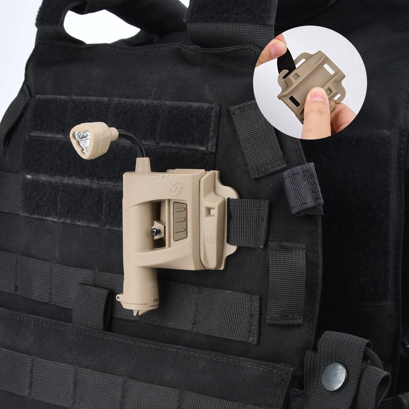 Wadsn-戦術的なヘルメットライト,4つの照明モード,赤と緑の白の