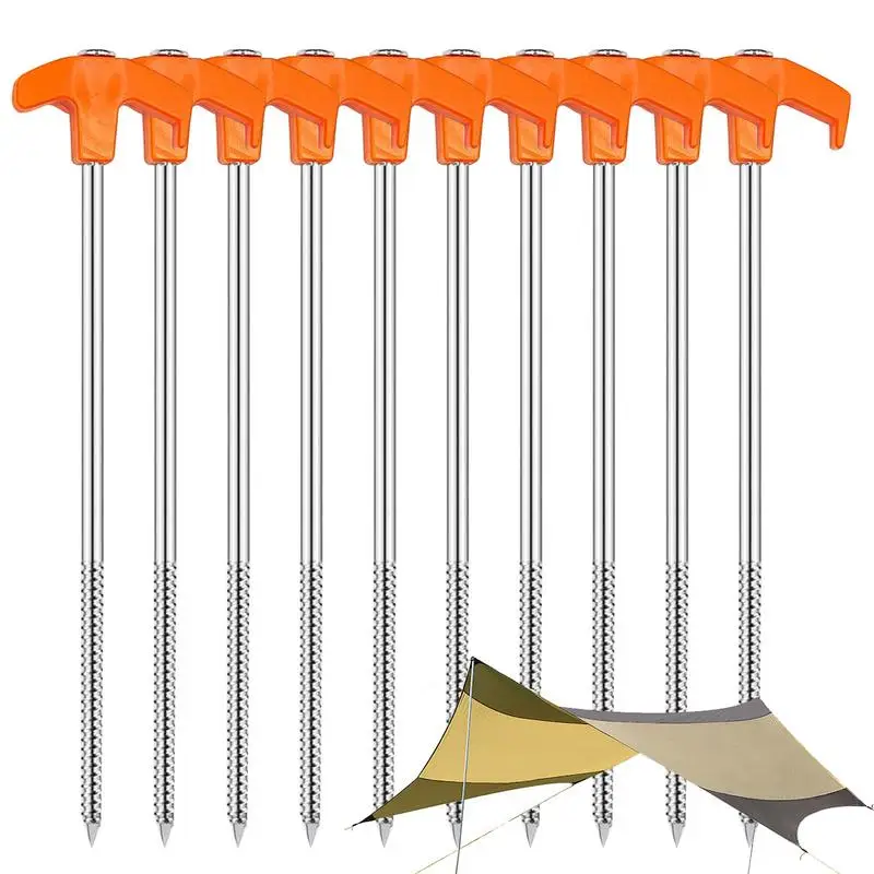 

Metal Tent Pegs 10pcs Garden Stakes Camping Pegs Tent Stakes Pegs Stakes Nail Spikes Camping Family Tent Stakes Non-Rust Metal