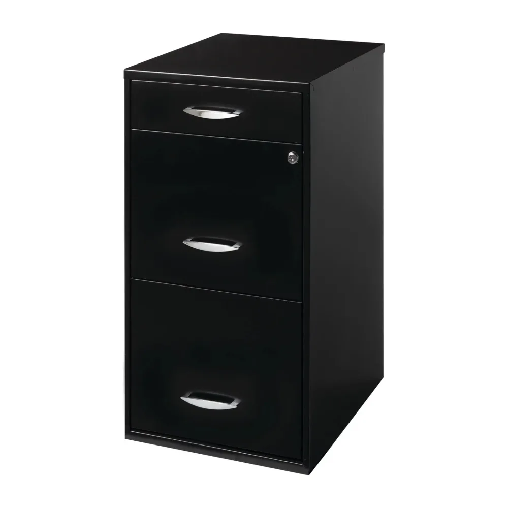 

Space Solutions 3 Drawer Letter Width Vertical File Cabinet with Pencil Drawer, Black