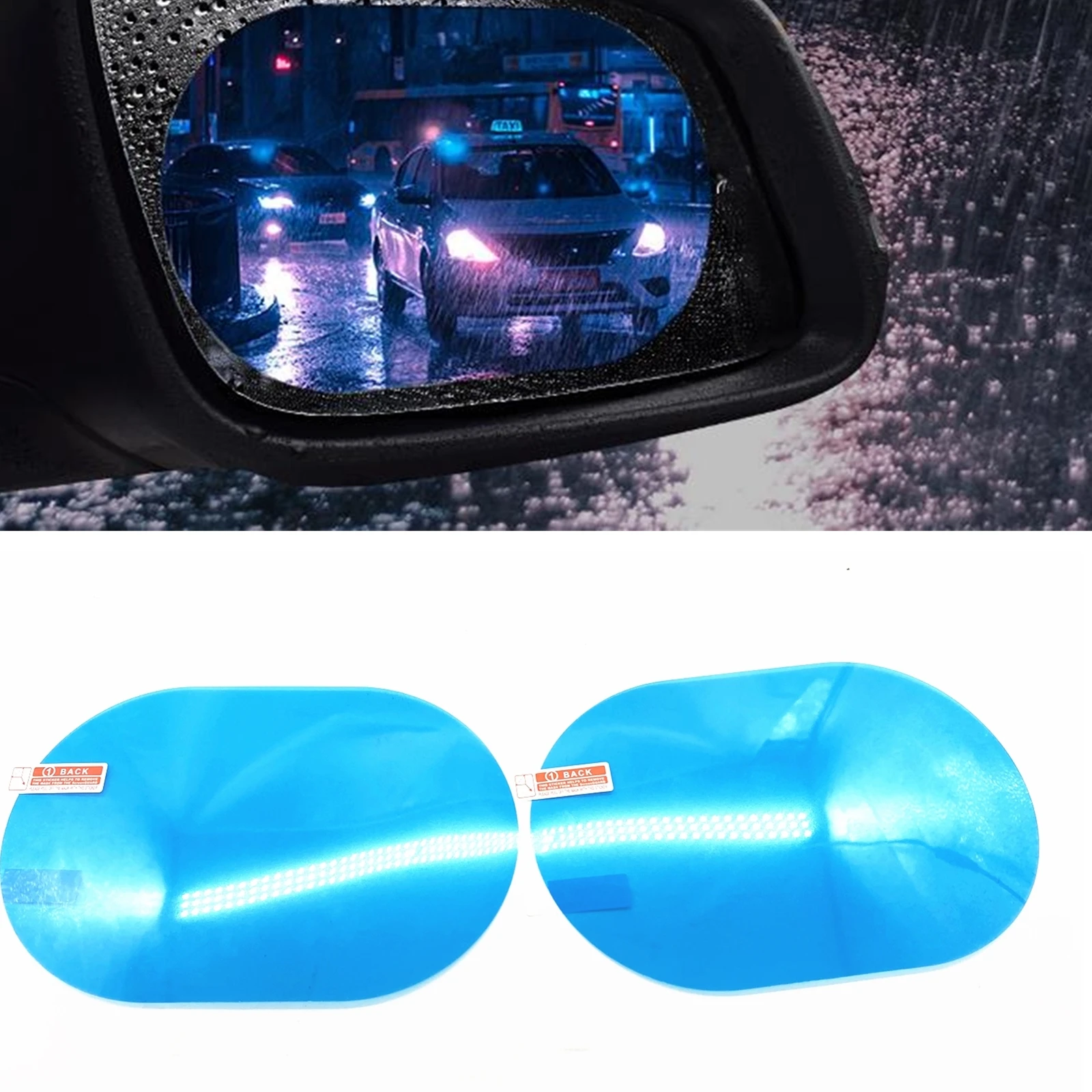 2pcsCarRearViewMirrorFilmRainproofAntiFogHydrophobic