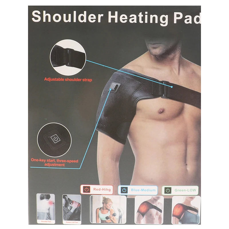 Heat Therapy Shoulder Brace Adjustable Shoulder Heating Pad for Frozen Bursitis Tendinitis Strain Hot Cold Support Wrap