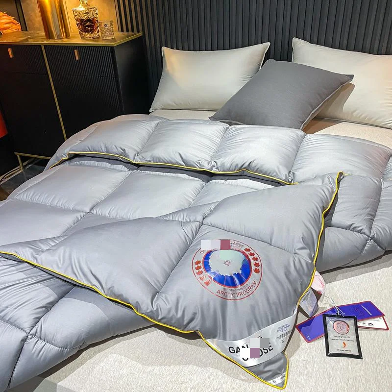 

New Goose Down Filler Microfiber Bedspread Quilted Sleeping Comforter Air Condition Blanket King Queen Size Summer Blankets 